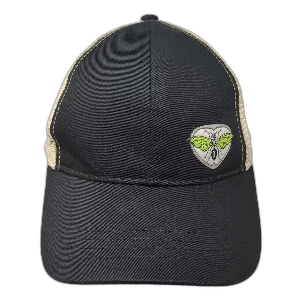 econscious Trucker Hat Black Beige OS IDYLWILDE Insect Embroidered Mesh Snapback